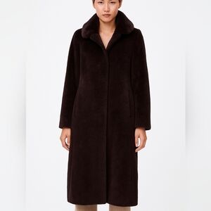 Cinzia Rocca Luxury Chocolate Brown Baby Llama Wool Coat